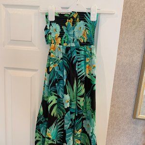 Strapless Tropical Maxi Dress - NEVER WORN!